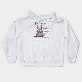 Different is the owlsome way to be. Kids Hoodie